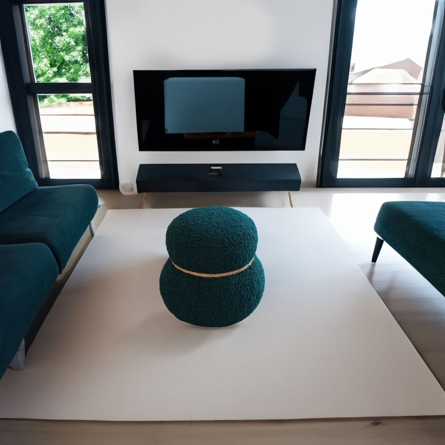 Tabouret Bonhomme de Neige Vert Foncé WKJ1Y avec Coussin Doux