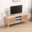 Support de télévision Boho SUPERJARE pour TV de 55 pouces avec étagère réglable