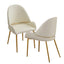 Dining Chair with PU Leather Beige color metal legs (Set of 2)（Foam + Beige + Meta） - Korvel