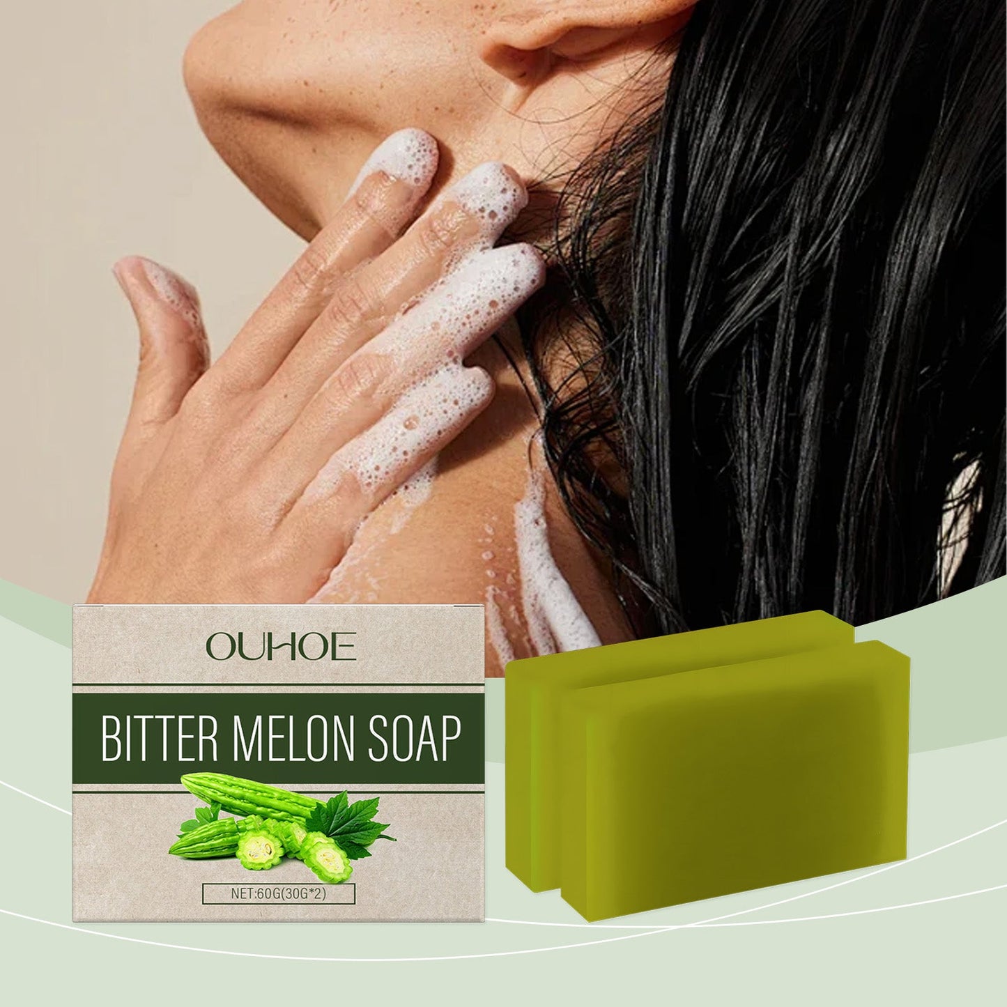 Bitter Gourd Herbal Bath Soap Gently Moisturizes Body Skin Moisturizes And Cleanses Pores Bath Body Soap - Korvel