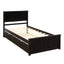 Platform Bed with Twin Size Trundle, Twin Size Frame, Espresso - Korvel