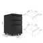 Locked three drawer storage mobile metal filing cabinet with pre installed wheels under the desk filing cabinet - Korvel