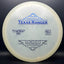 Alpha Glow Texas Ranger Disc Golf Disc