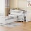 Cama loft twin en forma de L que ahorra espacio con 7 cajones - Blanca
