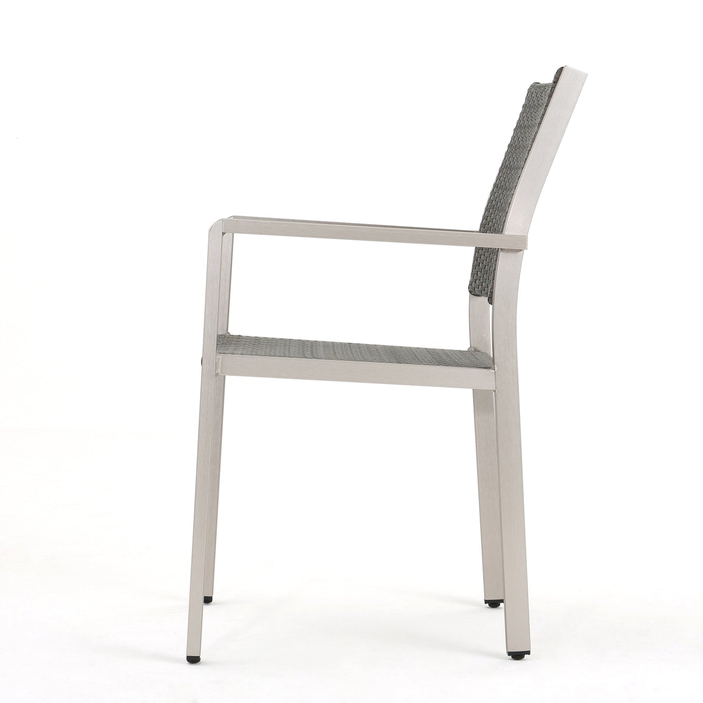 Cape Coral Outdoor Wicker Dining Chairs - 2-Pcs Set, Grey
