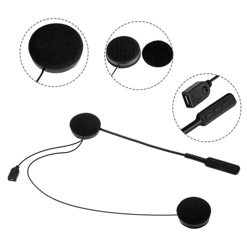 MH01 Motor Wireless Bluetooth Headset Motorcycle Helmet Earphone Headphone Dual Stereo Speaker Handsfree Music For MP3 MP4 phone - Korvel