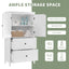 Bathroom Storage Cabinet, Cabinet with Two Doors and Drawers, Adjustable Shelf, MDF Board, White - Korvel