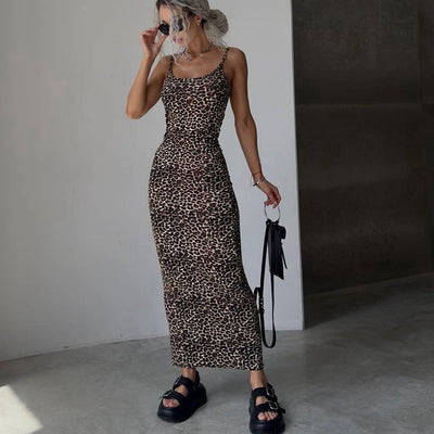 Strap top dress with waist bag and buttocks backless and slimming dress - Korvel