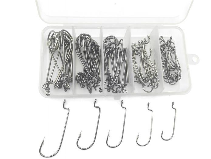 Rompin 100pcs/box 2#-3/0# 5 size Jig head HookSingle Fishing Hooks - Korvel