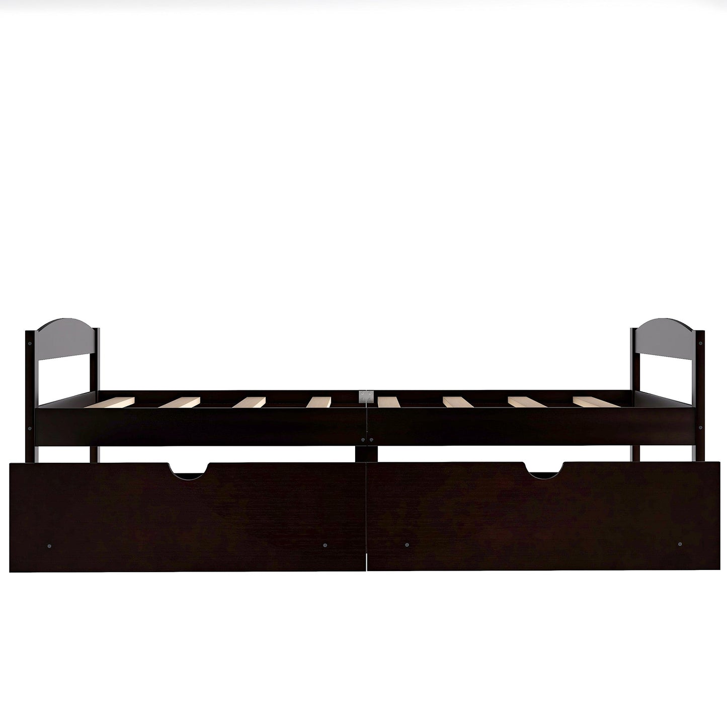 Espresso Twin Size Platform Bed with Two Drawers