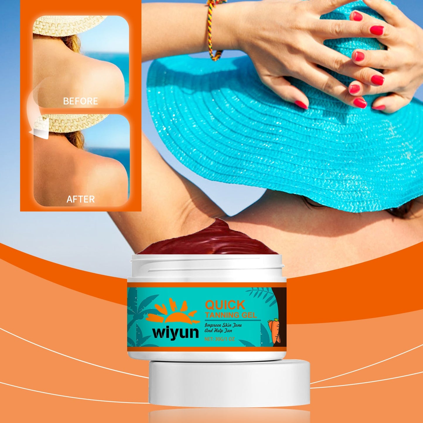 Gel Bronceador Rápido - Bronceador Nutritivo para una Piel Radiante
