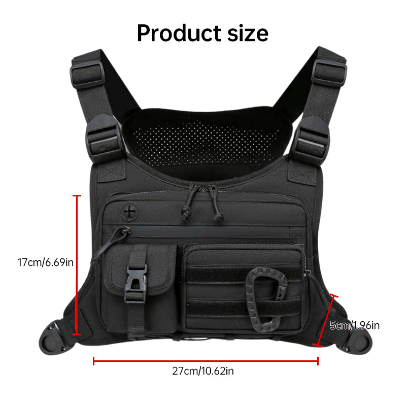 Men's Tactical Chest Bag - EDC Waterproof Anti-Theft Vest for Outdoor Cycling & Running - Korvel