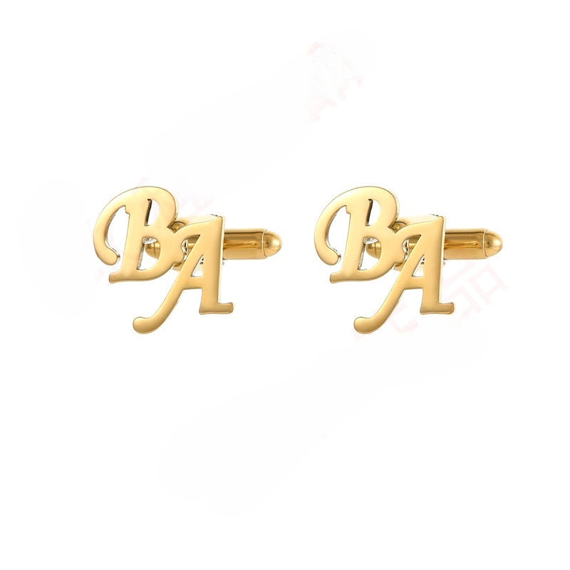Custom French Cufflinks with English Letters