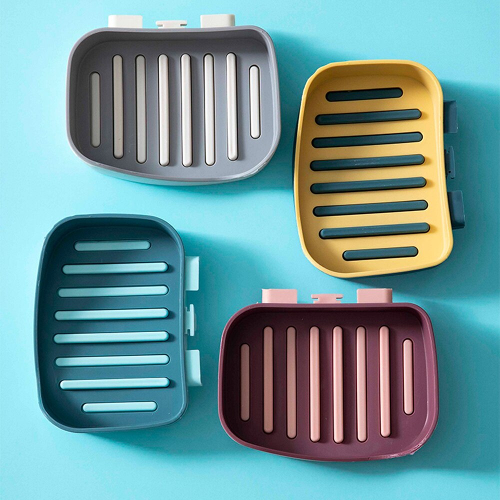 Bathroom soap box storage rack free perforated shelf drain toilet soap rack household suction cup wall-mounted soap box - Korvel