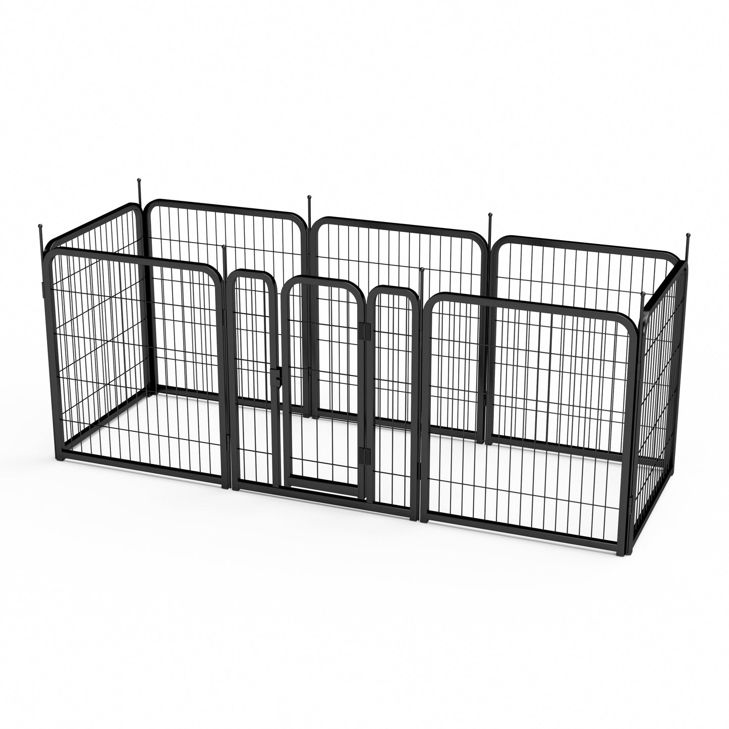Outdoor dog fence, 8-piece board dog fence. 31 inch portable pet sports fence. Black, 26.3 inches wide x 31.5 inches high. - Korvel