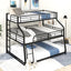 Twin XL/Full XL/Queen Triple Bunk Bed with Long and Short Ladder and Full-Length Guardrails Black - Korvel