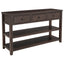 Retro Design Console Table with Two Open Shelves, Pine Solid Wood Frame and Legs for Living Room (Espresso) - Korvel