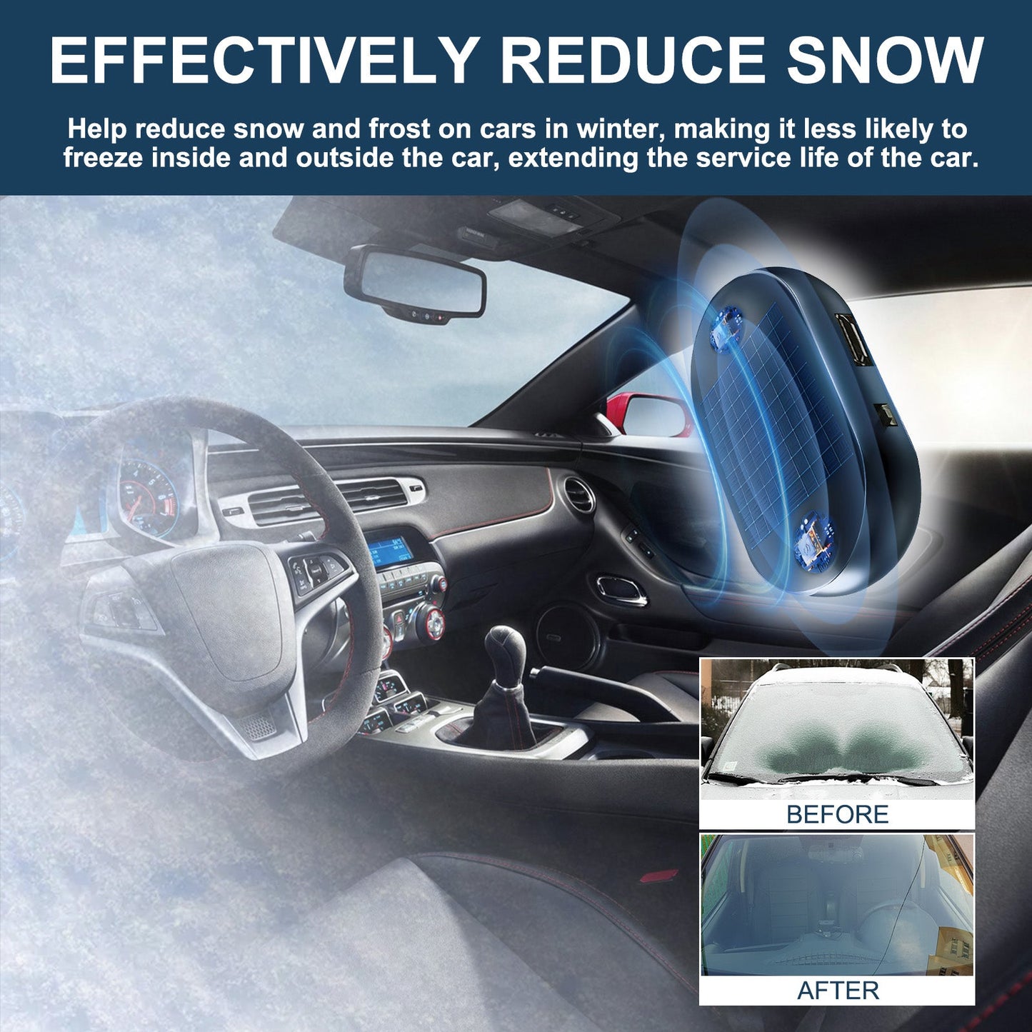 Portable Anti-Freeze Snow Removal Device for Windshields