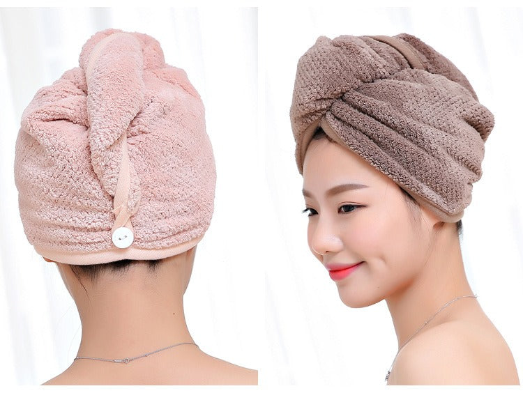 Hair cap, women's absorbent headscarf, long and short hair shower cap, quick drying towel, cute hair wiping, dry hair towel - Korvel