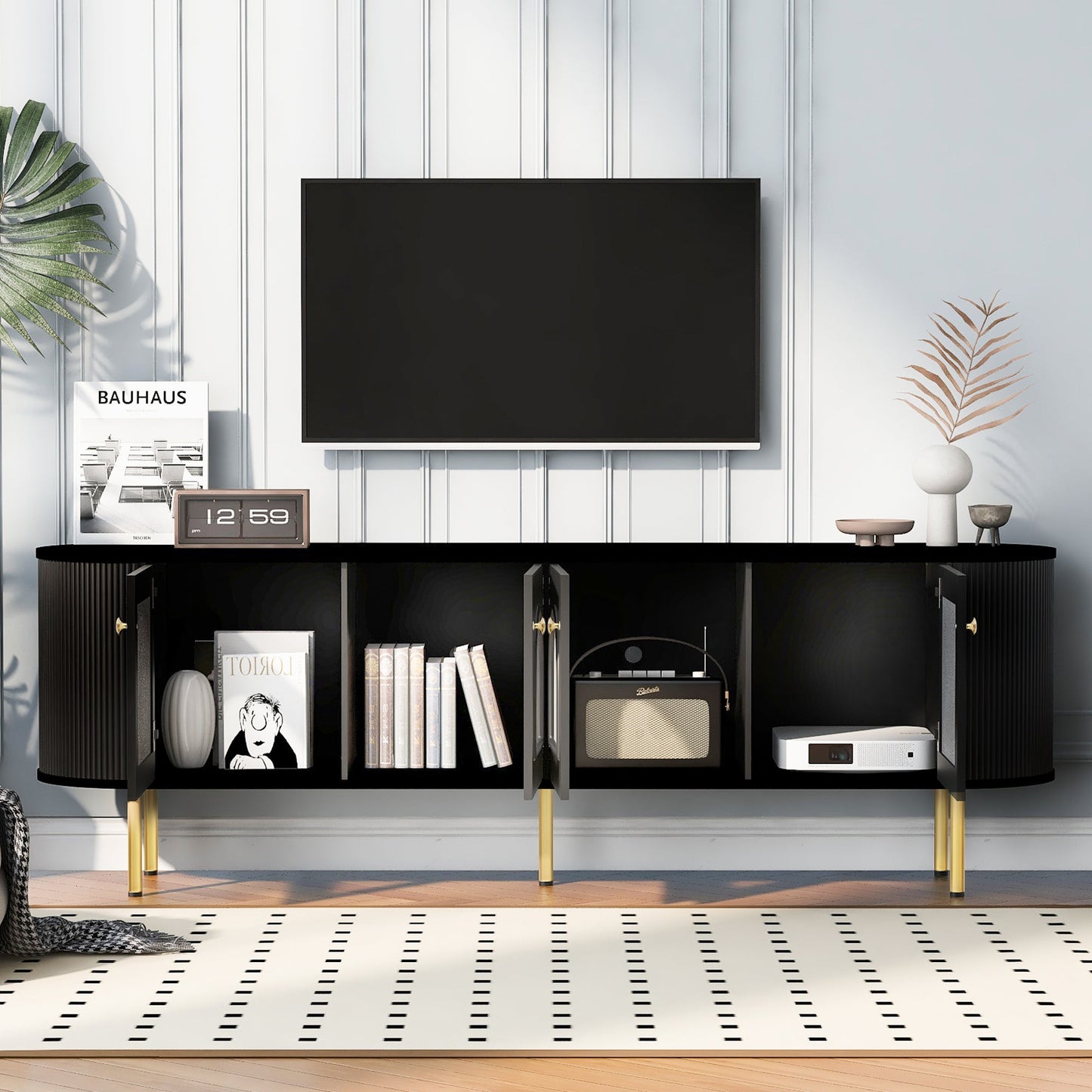 Soporte de TV Moderno U-Can para TVs de hasta 80 Pulgadas - Negro