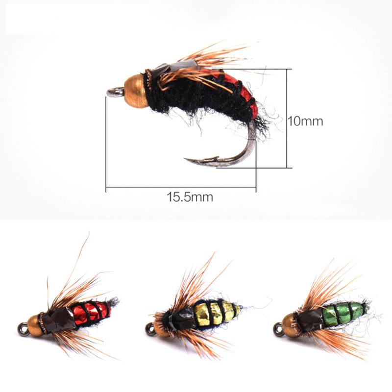 LEO 40pcs/box Fly Fishing Flies Lure High Carbon Steel Fly Tying Hooks for Trout Fishing Artificial Flies - Korvel