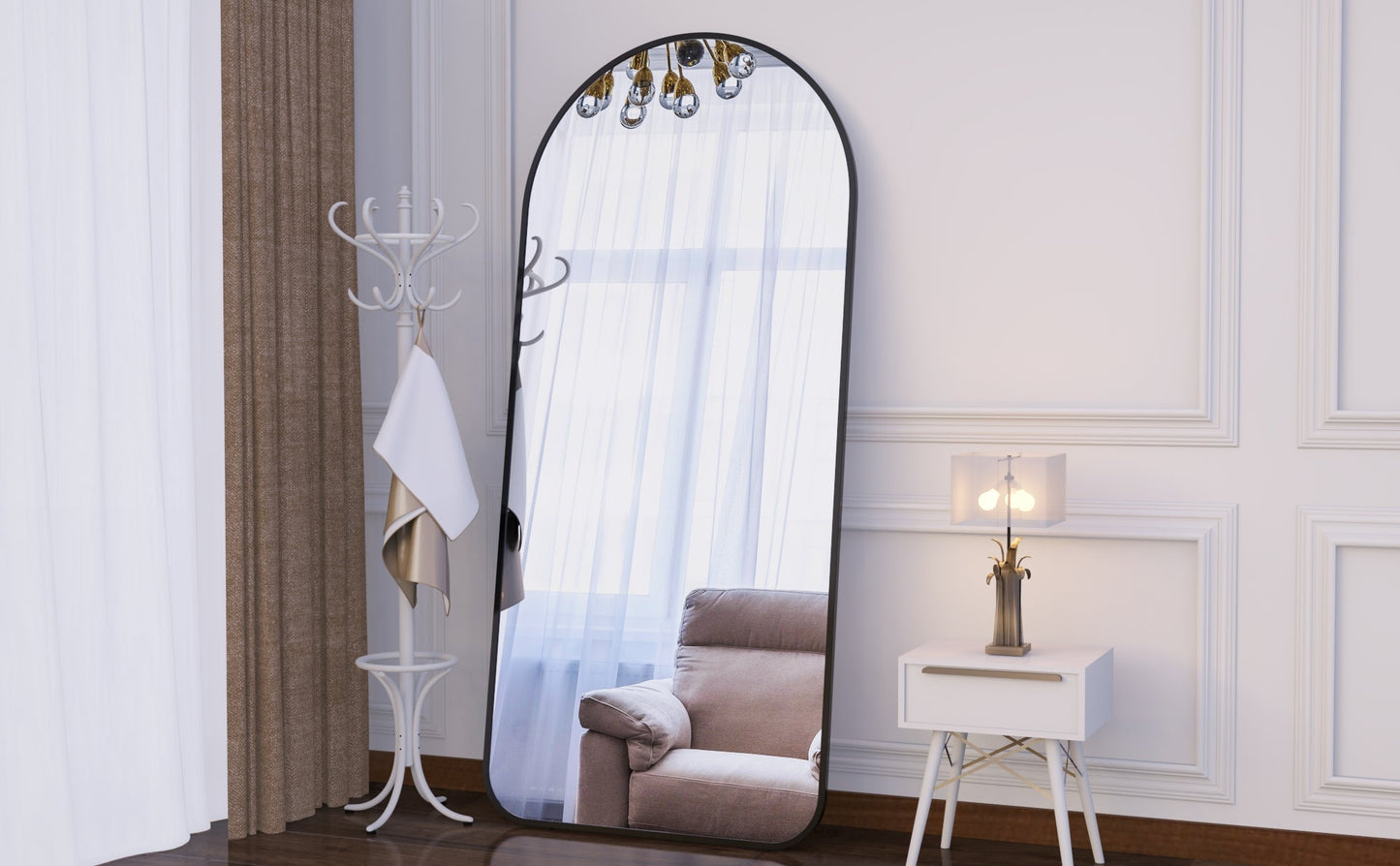 71" x 32" Oversized Full Body Mirror - Elegant Black Frame