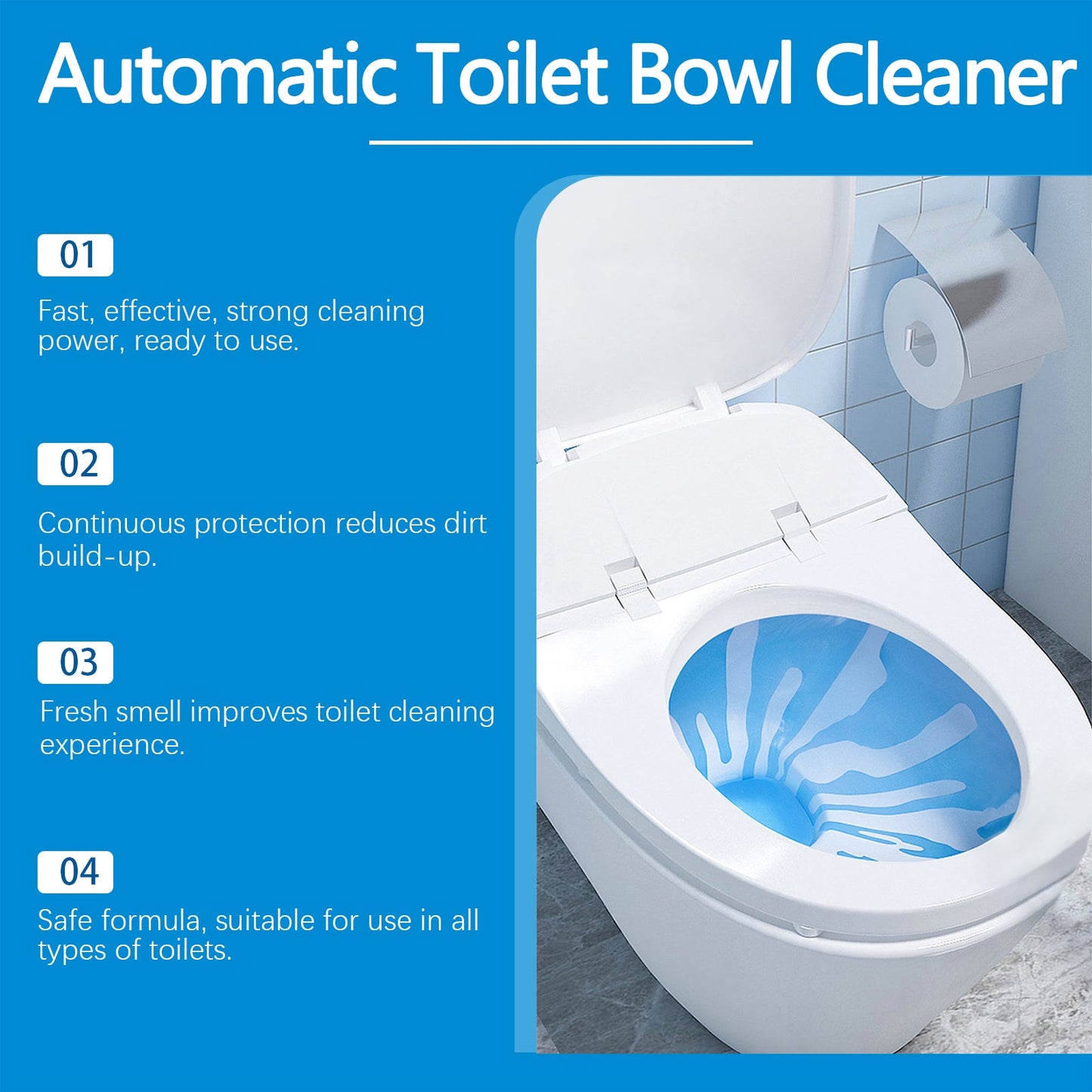 Effervescent Toilet Cleaning Tablets - Automatic Deodorizer