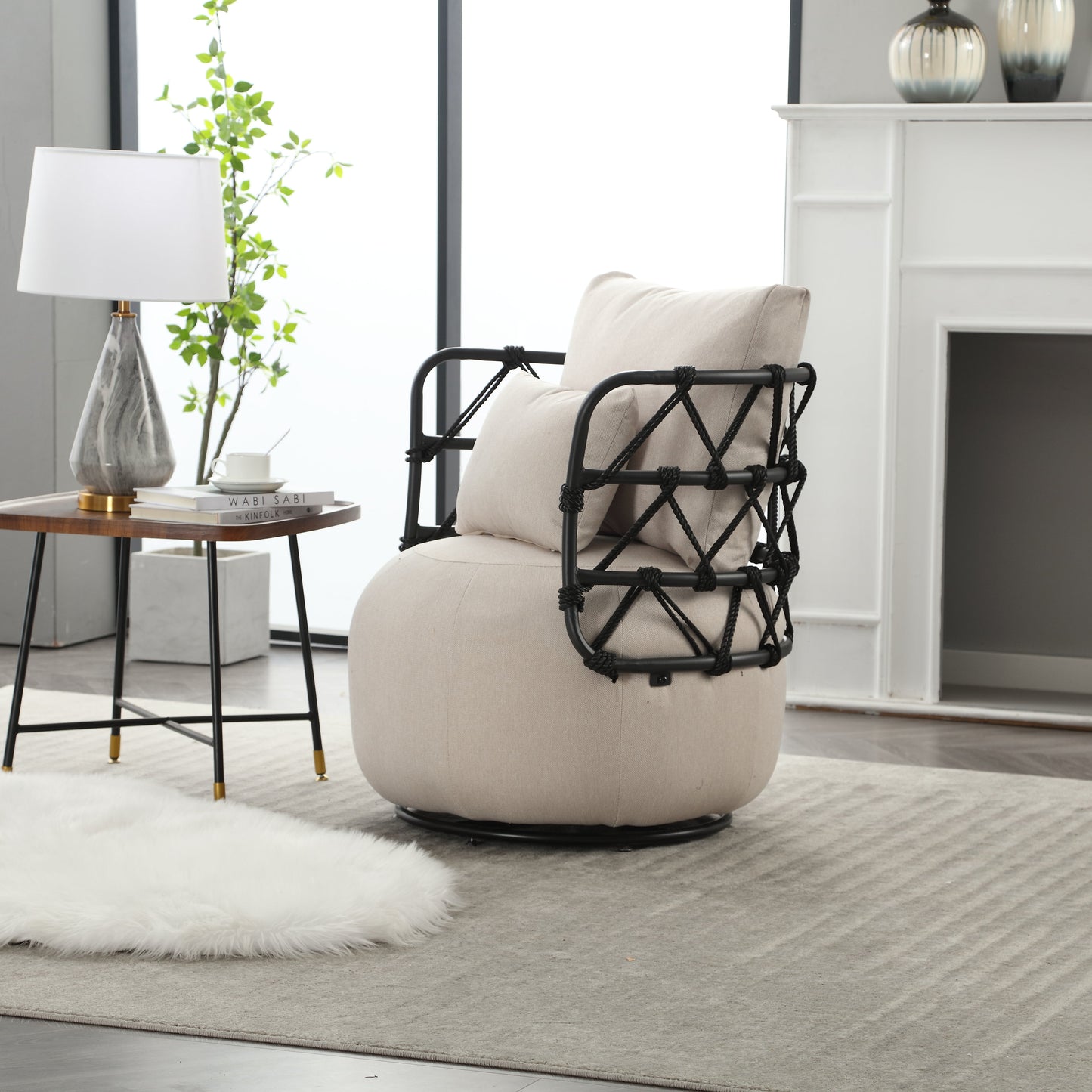 Silla de sala de estar tapizada y con botones COOLMORE
