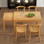 TOPMAX 65 "5-piece set with wheels, expandable dining table set, 17.7" pull-out side table and small dining chairs, natural - Korvel