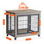 Elegant Grey Furniture Dog Cage Crate with Double Doors