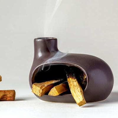 Ceramic Incense Burner with Palo Santo and Sage