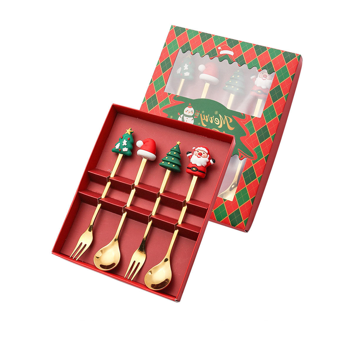 Christmas gift tableware stainless steel coffee spoon dessert spoon fork set - Korvel