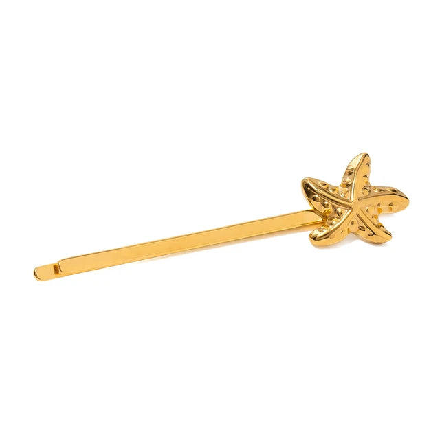 Stainless steel shell hair clip with bangs, high-end feel, ins metal hair accessories, broken hair clip at the back of the head - Korvel