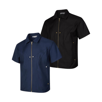 Chemise ample à manches courtes pour hommes - Style rétro japonais