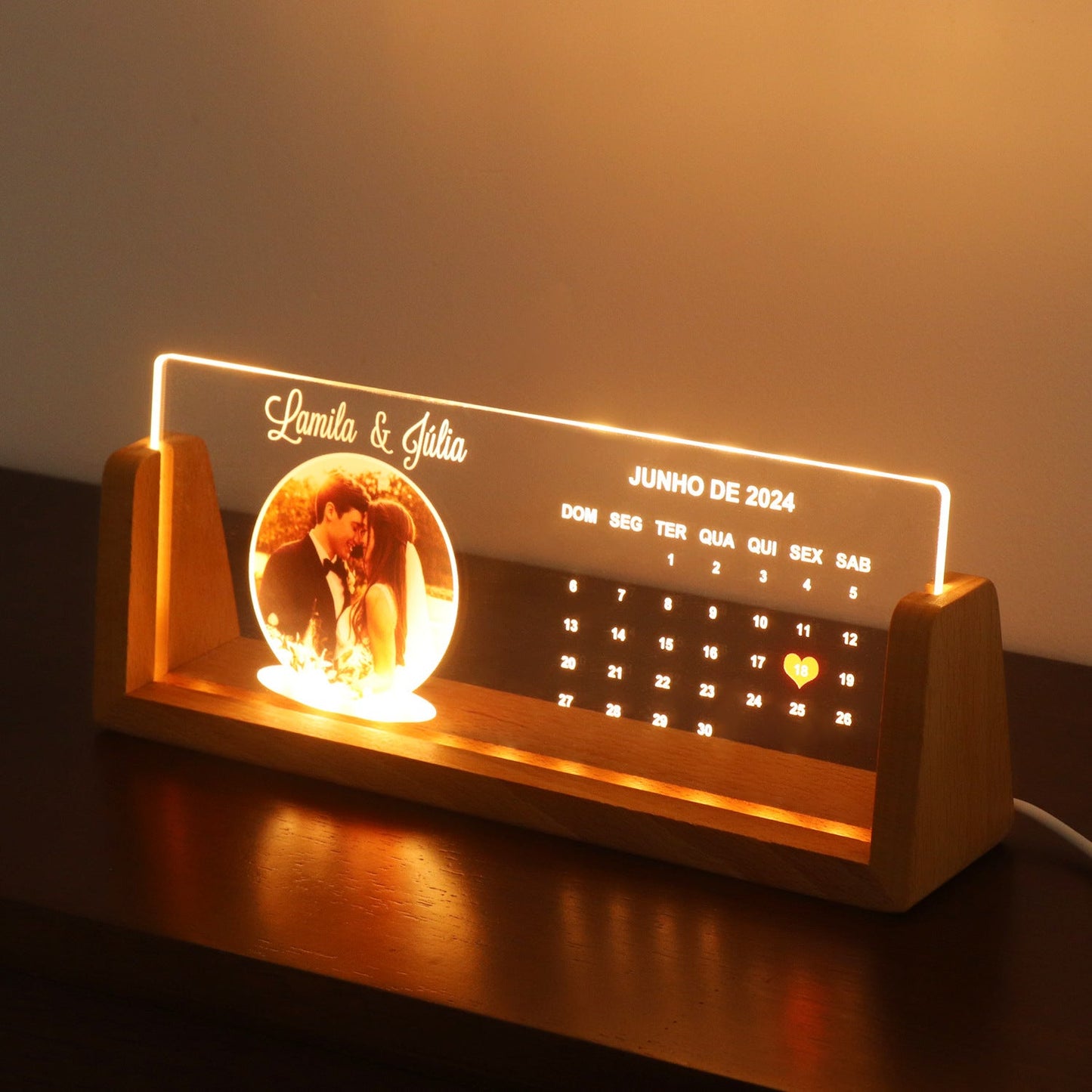 Personalized Acrylic Plaque with LED Night Light