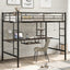 Loft Bed with Desk and Shelf   Space Saving Design Full Black - Korvel