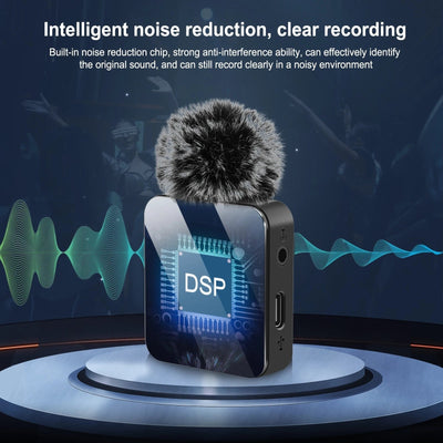 Wireless lavalier microphone mobile phone outdoor live recording noise reduction 1-to-2 wireless microphone - Korvel