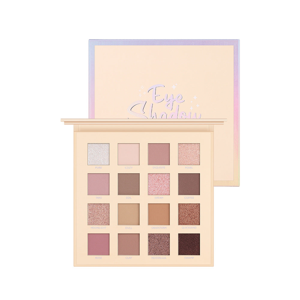 Mee Carney Beauty Makeup 16 Color Eye Shadow Plate Ins Matte Pearl Glitter Pink Earth Color Eye Shadow Plate MC12 - Korvel