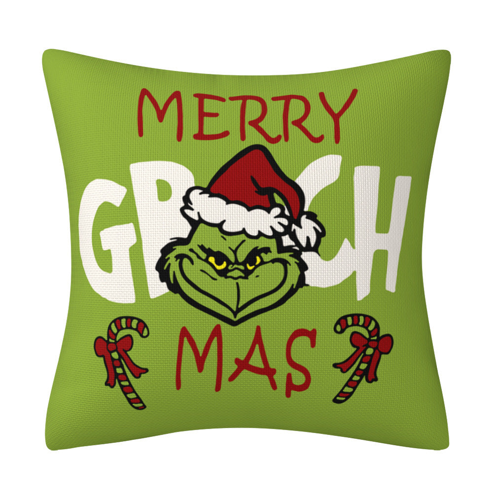 Greentown Cartoon Printed Christmas Pillow Cover Home Furnishings Cushion Sofa Pillowcase - Korvel