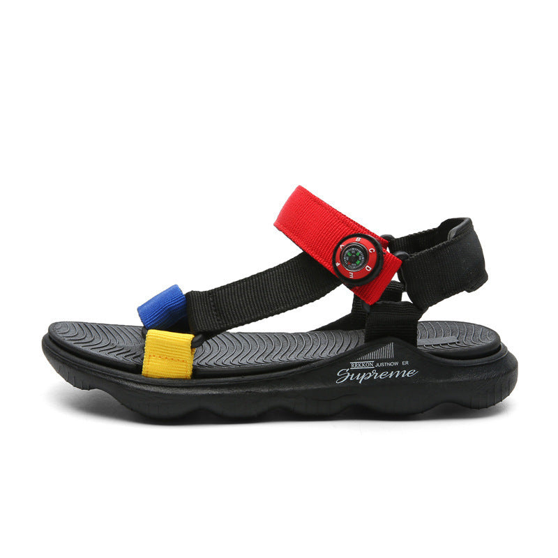 Candy Color Children's Sandals Boys Shoes Small Fresh Girls Shoes Ribbon Children's Beach Shoes - Korvel