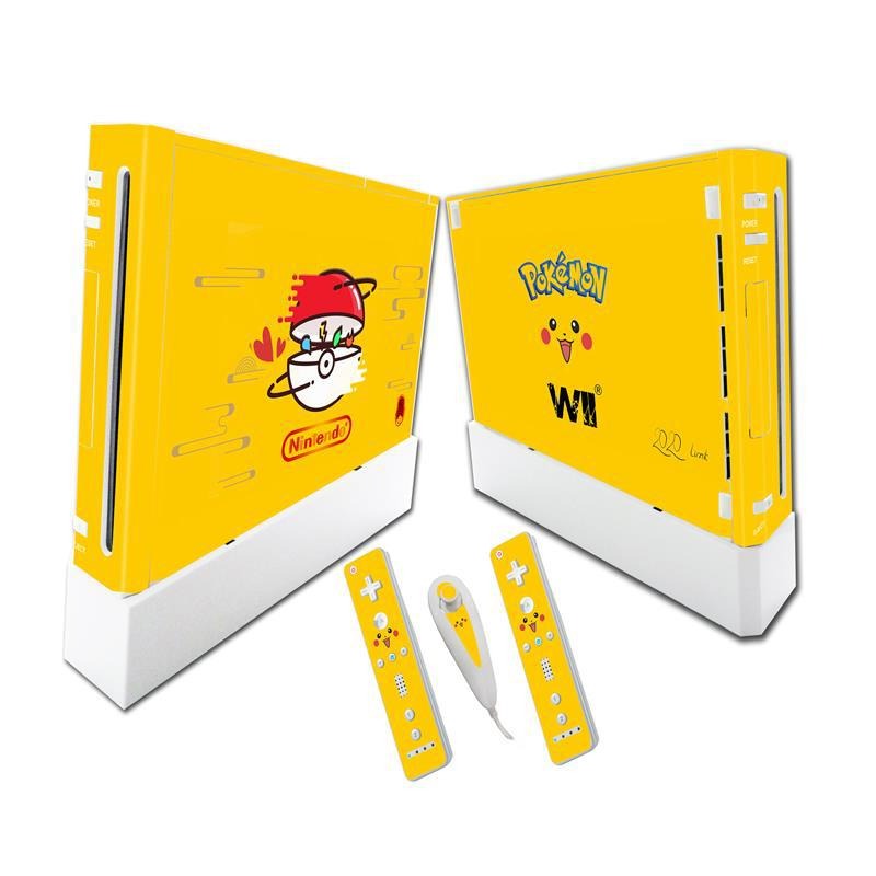Stylish Wii Console Stickers - Hello Kitty & Pikachu Designs