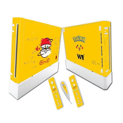 Stylish Wii Console Stickers - Hello Kitty & Pikachu Designs