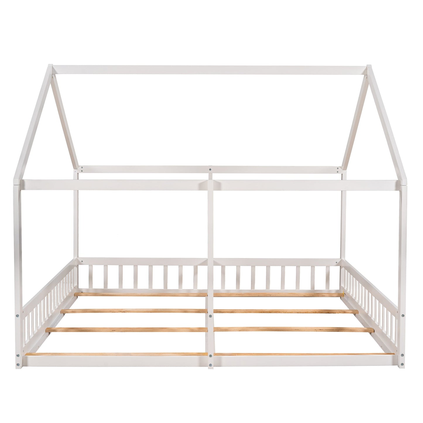 Twin Size White Platform Beds - Two Shared Beds