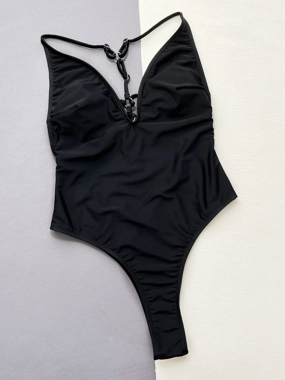 Cutout Plunge Spaghetti Strap One-Piece Swimwear - Korvel