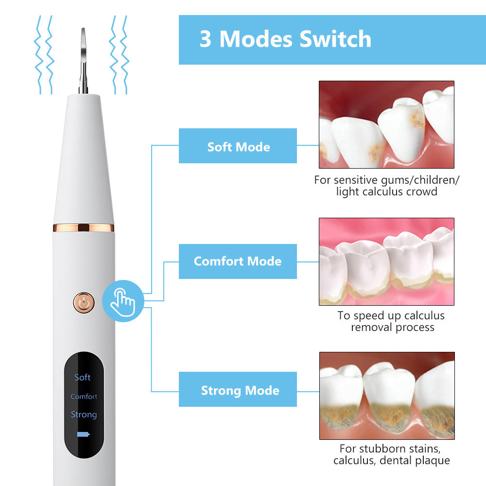 Intelligent Ultrasonic Tooth Cleaner with 3 Speed Settings