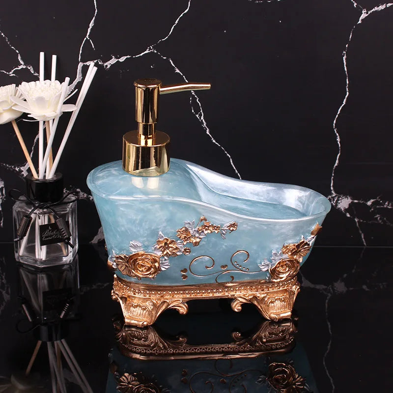European Liquid Soap Bottle Resin Bathtub Shape Bathroom Sanitizer Bottles Shampoo Shower Gel Wristband Dispenser Accessories - Korvel