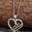 Alloy Inlaid Zircon Heart Pendant Necklace - Korvel