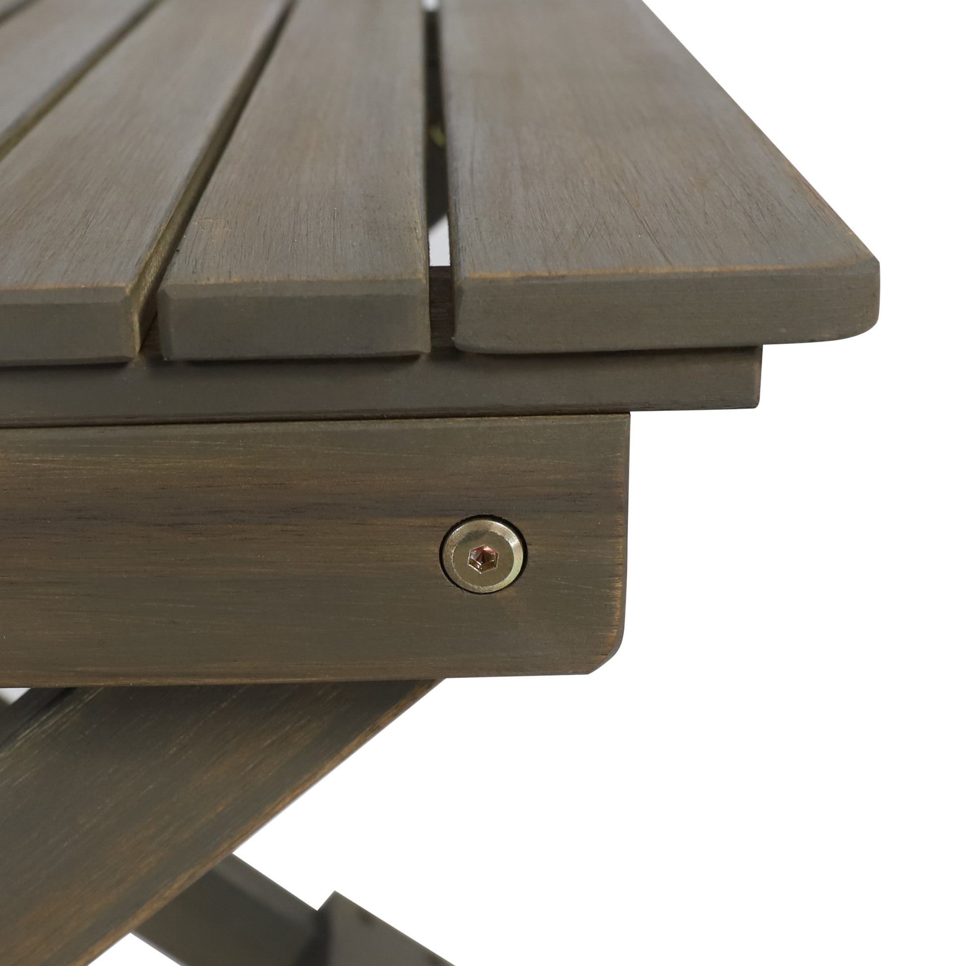 Outdoor Folding Wooden Side Table, Gray, 15"D x 22.75"W x 18.25"H - Korvel