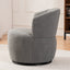 Grey Plush Swivel Accent Chair - Contemporary Round Armchair with 360° Rotation and Metal Base for Living Room Elegance - Korvel