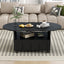 ON-TRANS flexible cream style coffee table with 2 brake wheels, drawers, large storage space,black, 39.37 '' x 23.6 '' - Korvel